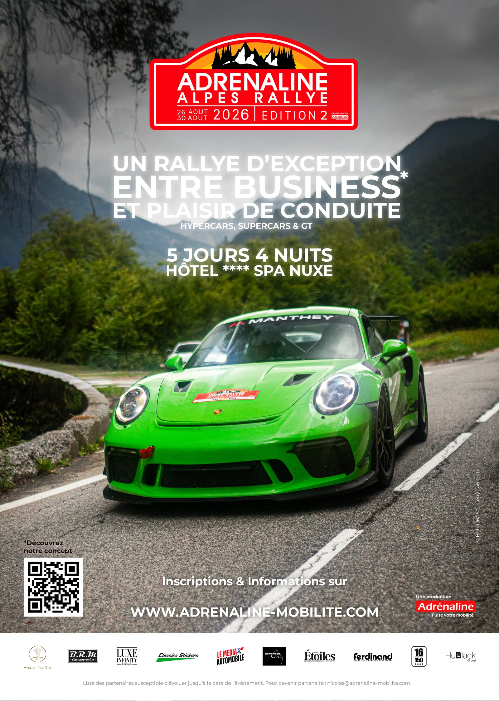 ملصق Adrénaline Alpes Rallye 2026