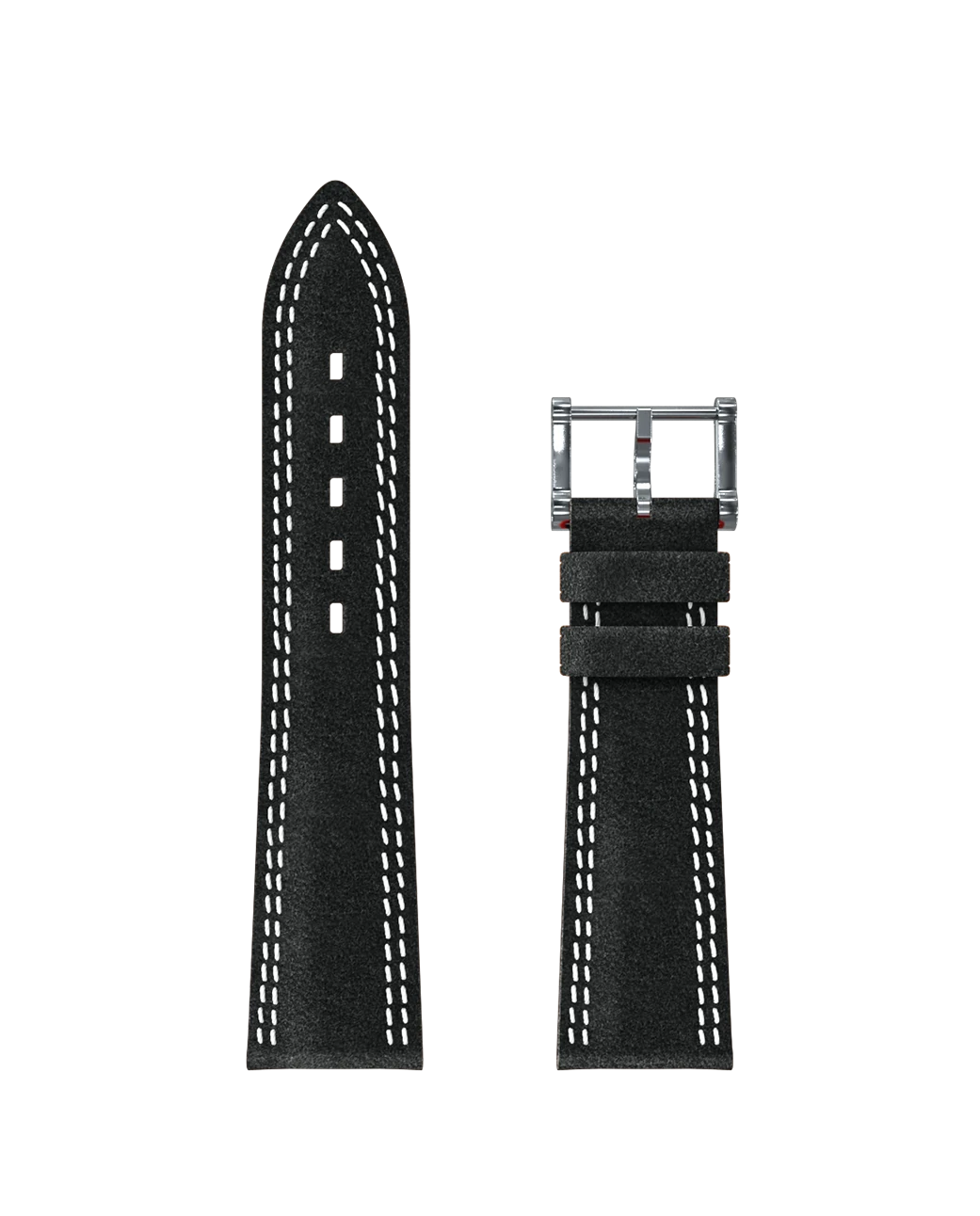Bracelet Alcantara® noir, double couture blanche