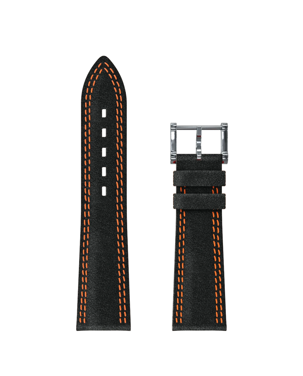 Bracelet Alcantara® noir, double couture orange