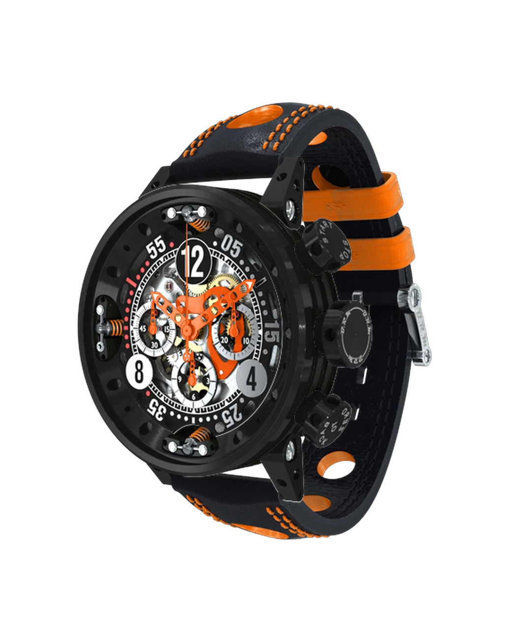 V12-46-SA Squelette Noir Orange