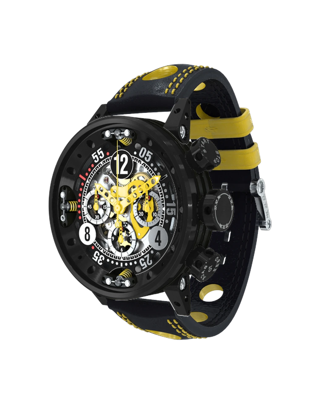 V12-46-SA Squelette Noir Jaune