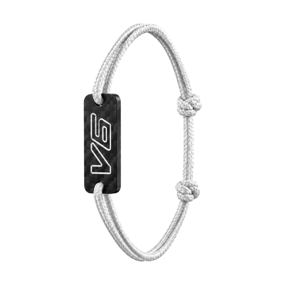 Bracciale V6 in carbonio — bianco