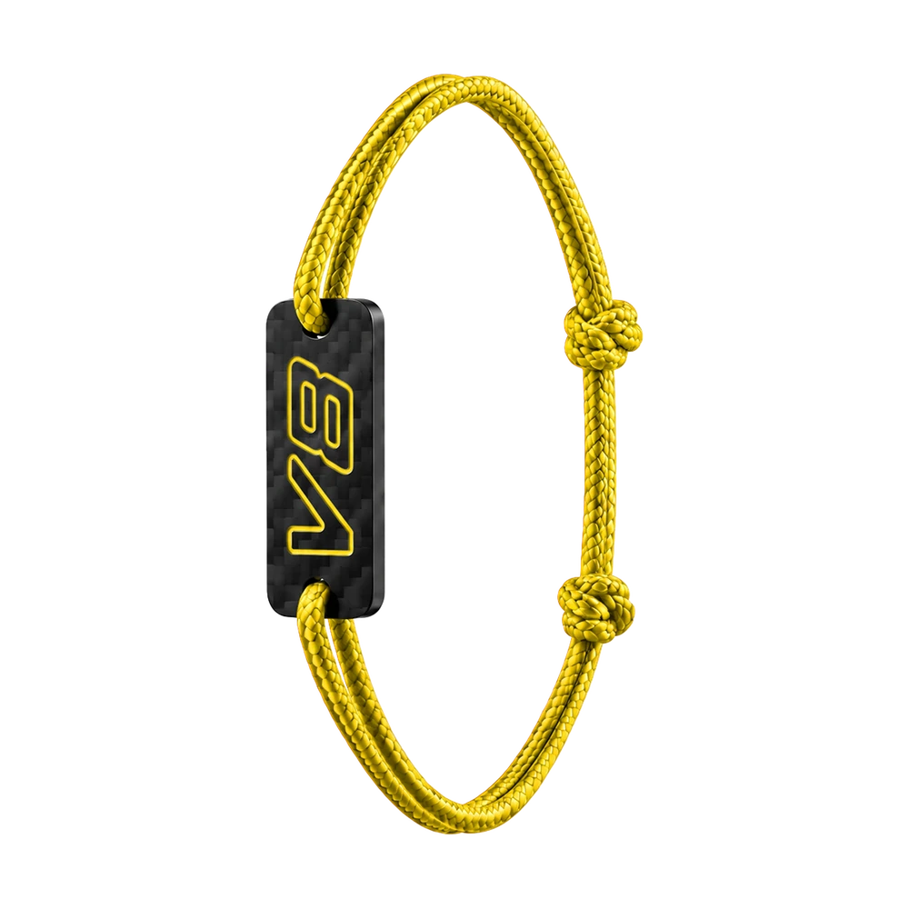 Armband V8 aus Carbon — gelb