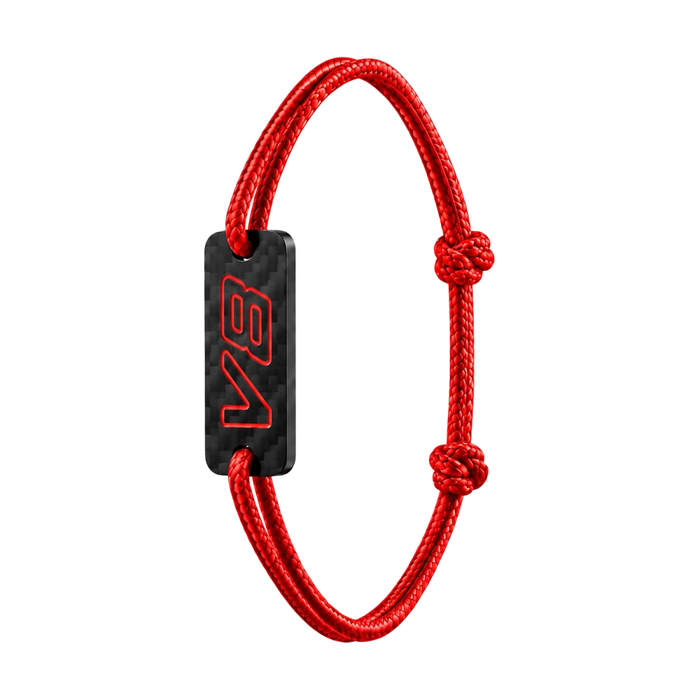 Armband V8 aus Carbon — rot
