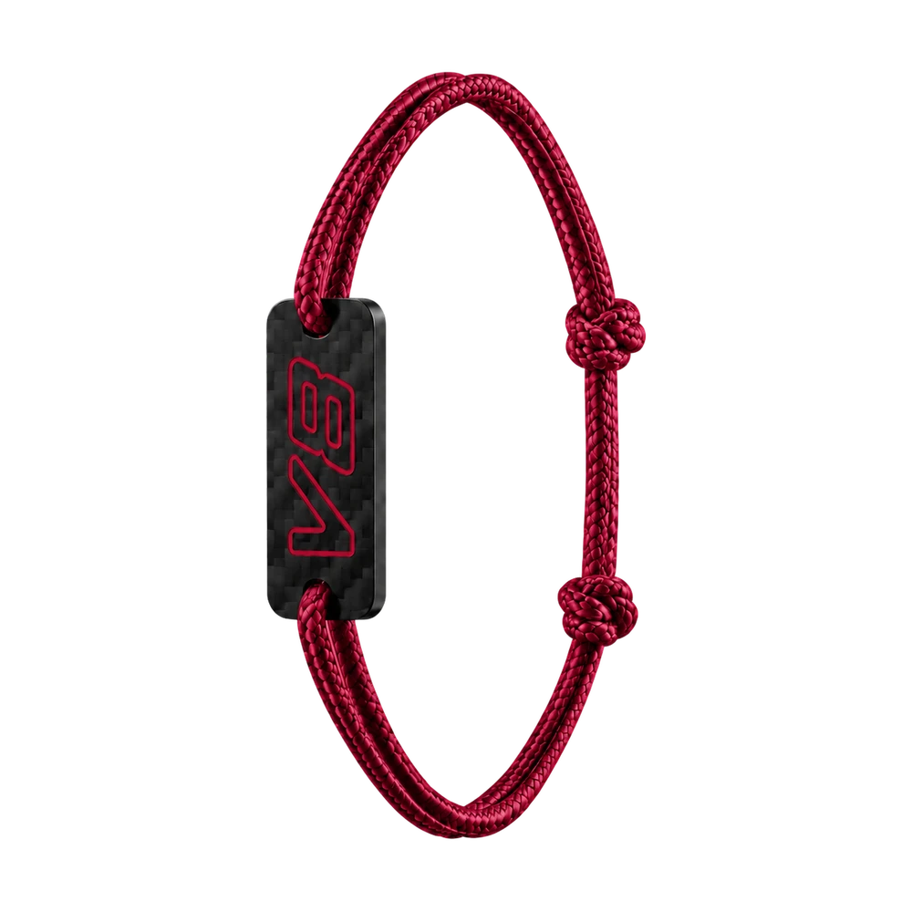 Armband V8 aus Carbon — bordeaux
