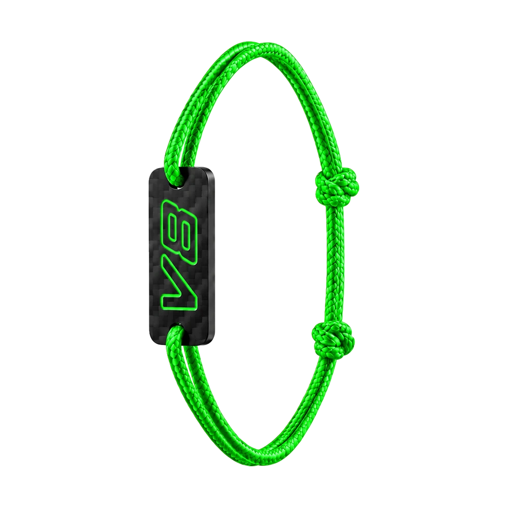 Armband V8 aus Carbon — apfelgrün