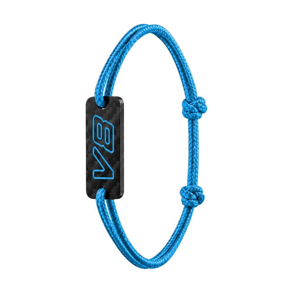Armband V8 aus Carbon — himmelblau