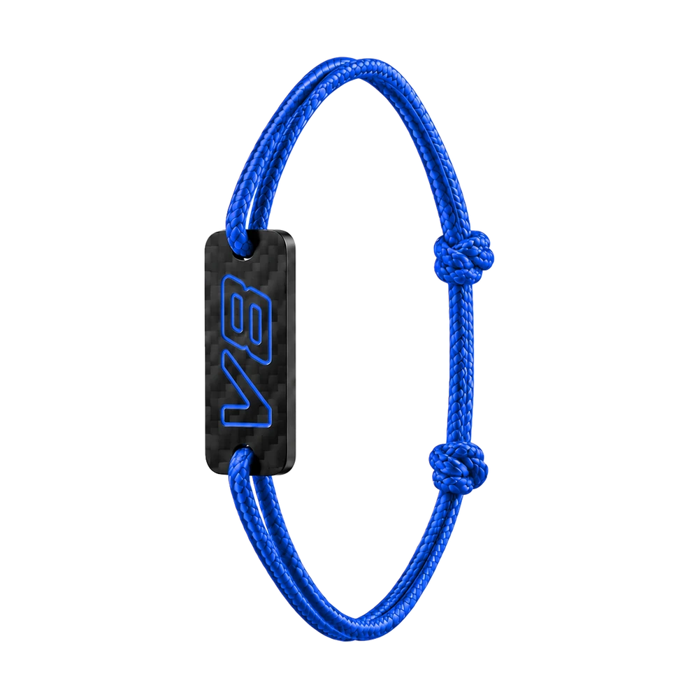 Armband V8 aus Carbon — königsblau