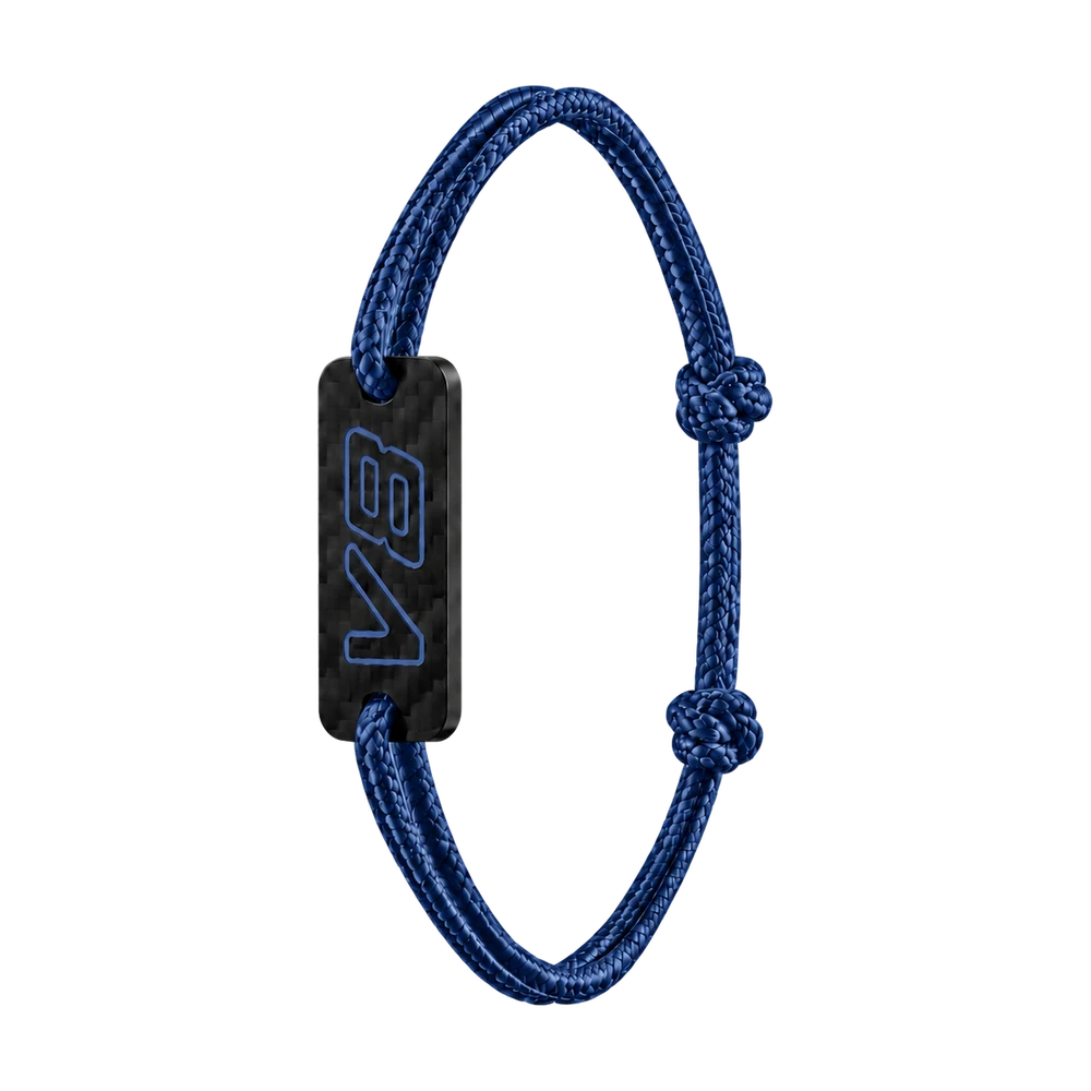 Armband V8 aus Carbon — marineblau
